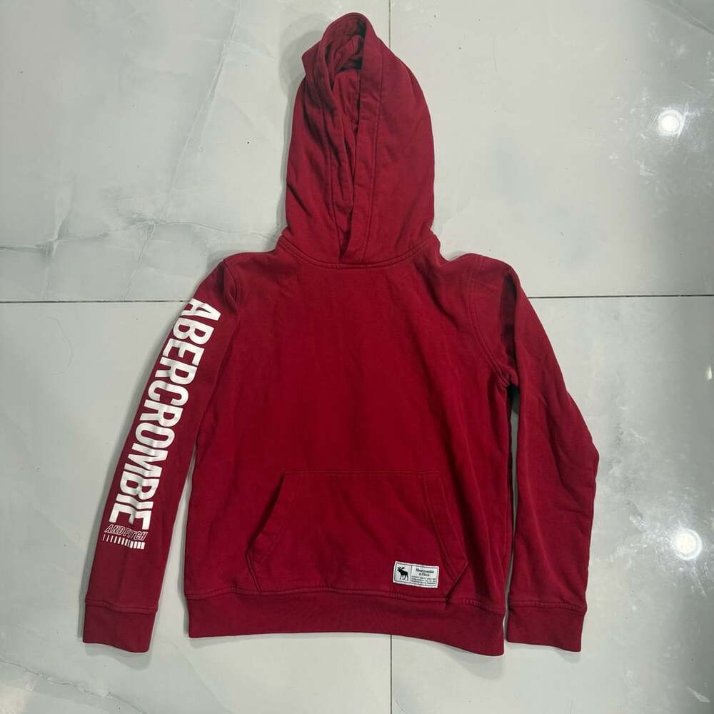 Abercrombie red pull-over hoodie size 13-14/XS